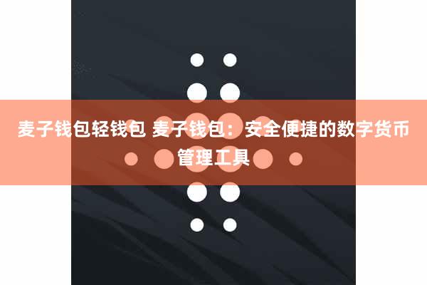 麦子钱包轻钱包 麦子钱包：安全便捷的数字货币管理工具